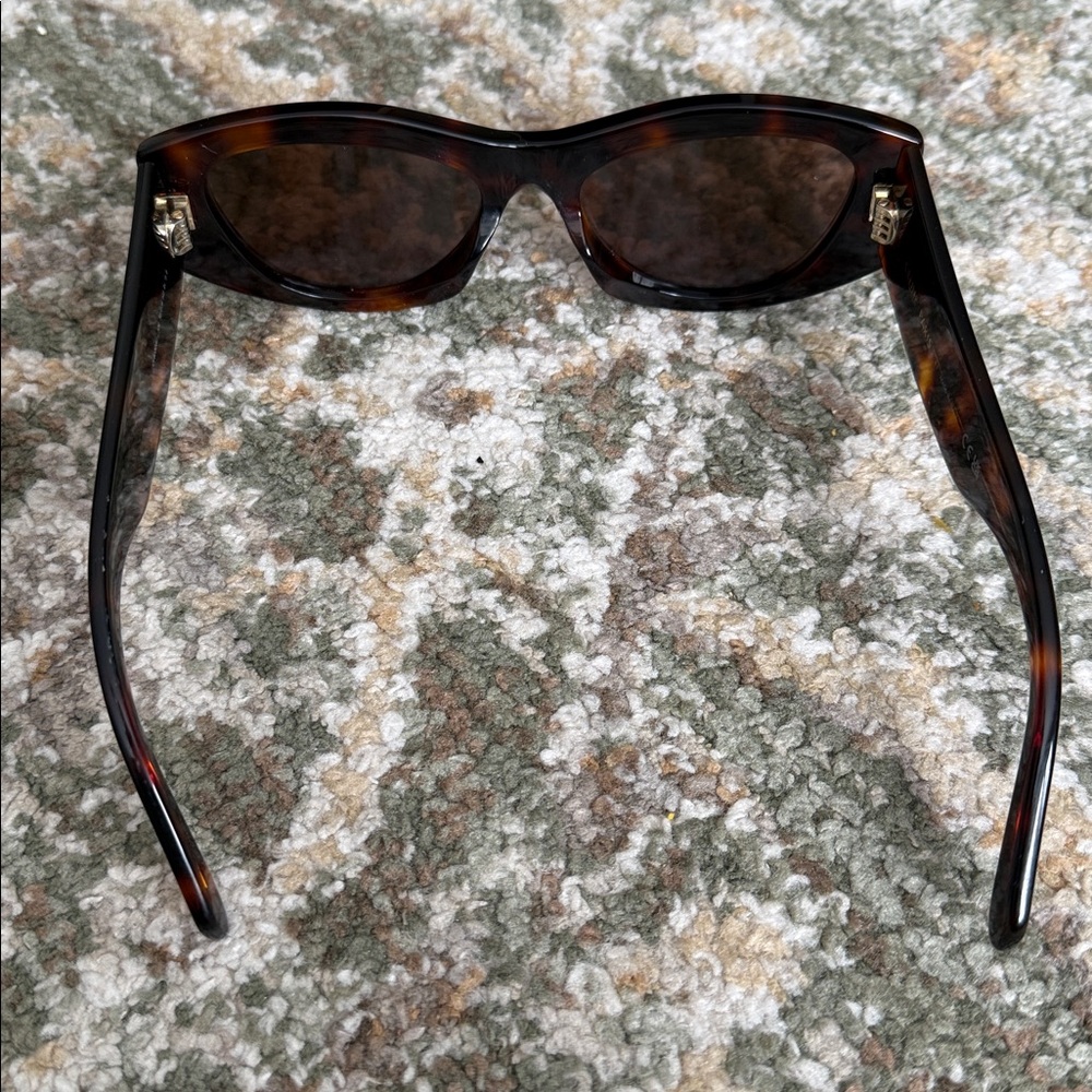 Celine Triomphe 55MM Geometric Havana Brown Sunglasses - Picture 6 of 7